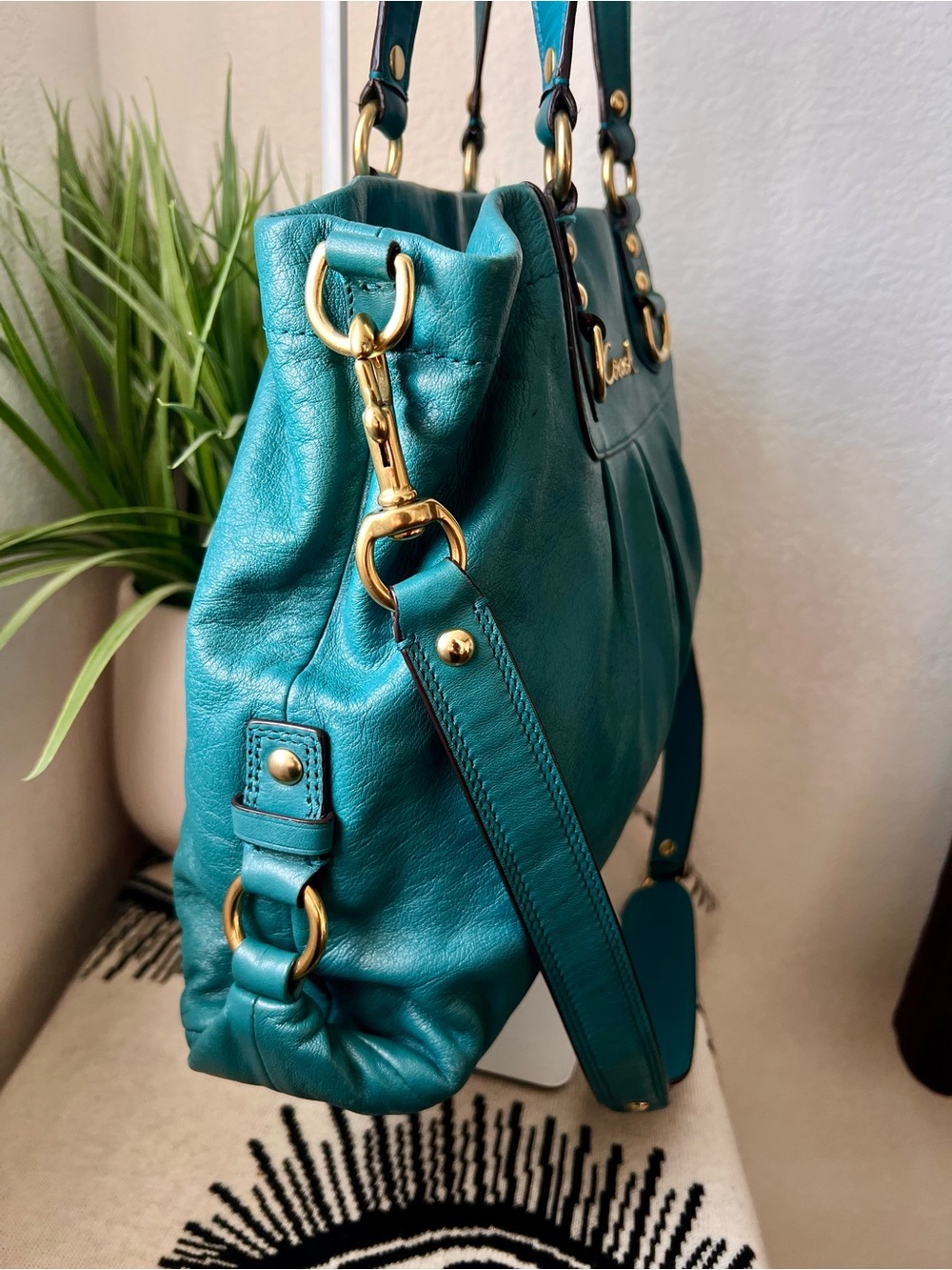 COACH Ashley Leather Caryall Satchel E1176-F15518 - Picture 2 of 13
